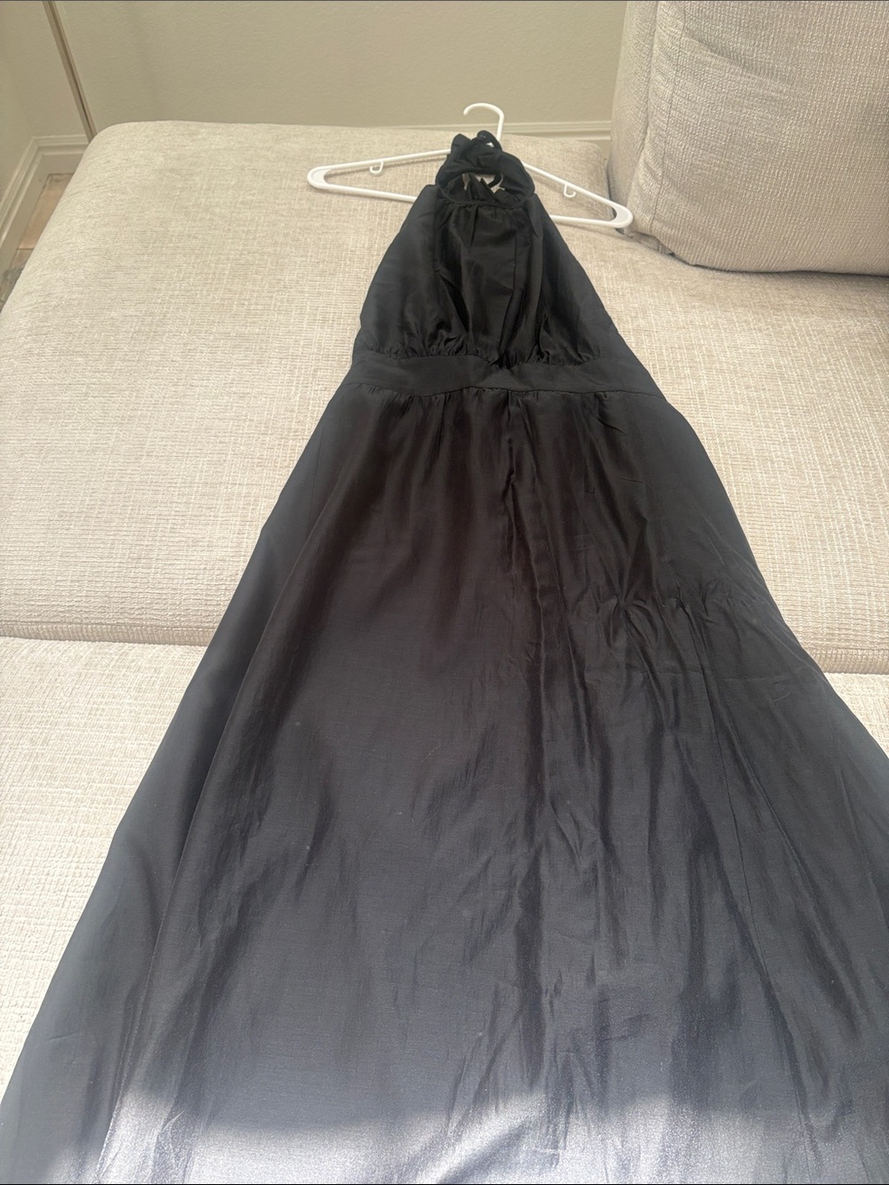 Banana Republic Black Strapless Halter Maxi Dress